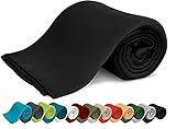 KiGATEX Polar-Fleecedecke – 130 x 160 cm – Oeko-TEX Standard 100 Zertifiziert – Kuschelige Fleece-Decke für innen & außen – Pflegeleicht als Sofa-, Sommer-, Hunde- oder Tagesdecke – Schwarz