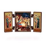 NKlaus - Geburt Jesu Christi - Weihnachten christliche Ikone - Rozhdestvo Hristovo - reise Altar Holz 36169