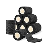 Selbsthaftende Bandagen, 8 Rollen x 7,5 cm x 4,5 m, elastische Bandagen, feste Bandagen, selbsthaftende Bandagen, selbstklebende Bandagen für Sport, Klebebinden, atmungsaktiv und reißfest