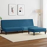 Gecheer 2-TLG. Sofagarnitur Blau Samt, Polstersofa Sitzgruppen Sofa für Wohnzimmer Apartment Büro Gästezimmer3216273
