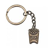 MINTUAN Vintage Bronze Pommes Frites Schlüsselanhänger Auto Schlüsselanhänger Tasche Anhänger