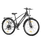 Touroll 27,5 Zoll E Bike, Elektrofahrrad E-Bike Herren Damen mit 36V 15.6Ah 561.6Wh Akku, Bis zu 100KM, 250W Motor, E-Fahrrad mit 7-Gang-Getriebe, Pedelec Citybike EBike für Trekking J1