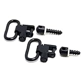 GUGULUZA Sling Swivels Set 2,54cm Schnellverschluss Riemenbügel & Schraubbolzen für Gewehre Flinten, Metall Schwarz