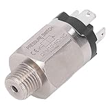 Edelstahl Membrandruckschalter 1/2 Zoll Gewinde, Einstellbarer Druckregler für Wasser/Druckluft (5-150 PSI), IP65 Schutzklasse, Industriegeeignet