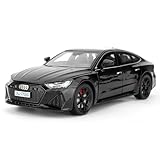 imtfzct 1/24 Supercar RS7 Black Warrior Modellauto, Sound- und Licht-Spielzeugauto mit Pullback-Funktion, Sammlermodell aus legiertem Stahl, Geschenk für Kinder