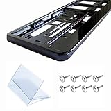 2 x Kennzeichenhalter Schwarz Hochglanz NEU & OVP inkl.Montageanleitung , 8 Befestigungsschrauben , 8 Unterlegscheiben NEU