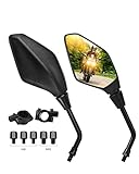 ISSYZONE Motorrad Spiegel e geprüft, Universal M8 und M10, Motorrad Rückspiegel mit Halterung, Rückseitenspiegel, Roller Spiegel kompatibel mit MT07, MT09, SV 650, GSX-S1000