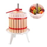 Obstpresse Manuell 12L - Schraubpresse für Früchte, Wein, Cider & Säfte - Weinpresse Ø24 cm aus Buchenholz und Metall