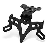 WingFly Kennzeichenhalter Motorrad, LED-Licht Motorrad Kennzeichenhalter, Einstellbarer Winkel kennzeichenhalterung, Universal Nummernschildhalter, für Yamaha MT-07 MT07 FZ-07