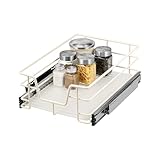 bremermann Teleskopschublade 40 cm mit Einlegeboden, Küchenschublade zum Nachrüsten, Vollauszug mit Teleskop-Schienen, Schrankauszug ideal für Küche, Bad & Schlafzimmer, aus Metall, cremeweiß