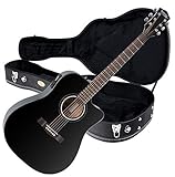 Rocktile D-60CE Westerngitarren Set mit Tonabnehmer - Dreadnought Gitarre - Mit Koffer - Schwarz