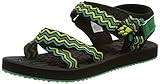 Jack Wolfskin Jungen Unisex Kinder Zulu K Freizeitsandale, Black/Green, 28 EU