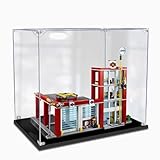 Acryl-Displaybox für Lego 60004 Generaldirektion der Feuerwehr, transparente staubdichte Displaybox, kompatibel mit Lego 60004 Bauset (Modell nicht im Lieferumfang enthalten) (3 mm)