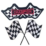 Motorsports Racing Final Lap Waving Flagge Meisterschaft Kleidung Dekoration Fun Jeans Jacke Kleidung Abzeichen zum Aufbügeln Aufnähen