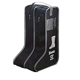 BSLVWG Boot Aufbewahrungstasche,Tragbare kurze Stiefel Hohe Stiefel Lagerung mit transparentem Fenster,Schuhärmel für Reisen,Jagd Wandern Angeln Boot Tragetaschen für Männer und Frauen (Schwarz, Groß)