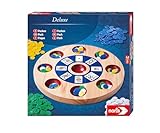 Noris 606101984 Deluxe Pochen ab 8 Jahren - Spielbrett aus Holz mit 300 Chips für 2-8 Spieler (Spielkarten nicht enthalten)