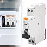 30mA FI/LS-Schalter, Fehlerstromschutzschalter, 6kA 1P+N Typ A B16/0,03 30mA FI-Schalter mit RCBO 16Amp Nennstrom RCD-geschützter Leistungsschalter, 230V, Typ A, DIN-Schienen-Montage, Kurve B (B16)
