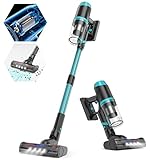 Akku Staubsauger, ORFELD 24000Pa Staubsauger Kabellos, 60 Minuten Laufzeit, Kabelloser Staubsauger mit Teleskopstange, Bürstenloser Motor, Wandhalterung, Akkusauger für Tierhaare Hartböden Teppich
