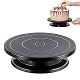 yeemeen Tortenplatte Drehbar 27cm, Torten Drehteller Profi, Schwarz Kuchen Drehteller, rutschfest Drehbarer Tortenteller Back zum Backen von Torten, Für Küchen-Torten-Handwerk