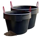 10 STK. 65 Liter Mörtelkübel, Baueimer, Eimer, Zementeimer, Tuppe kranbar in schwarz mit extrem stabilen Traglaschen