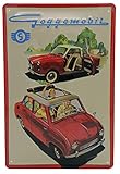 30 x 20 cm Retro Blechschild passend für Goggomobil Fans, Deko Werkstatt, Garagen, Auto Schild, geprägtes Stahlblech