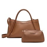 NEWBELLA Kelly Tragetasche für Damen, veganes Leder, Hobo-Tasche mit Schultergurt, Handtaschen und Crossbody-Taschen, passende Geldbörse, Br