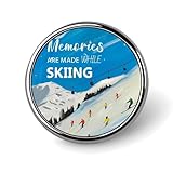 Ski-Schnee-Berglandschaft, runde Brosche, Anstecknadel, Revers, Krawattennadel für Damen und Herren, Büroangestellte, Lehrer, Dekoration