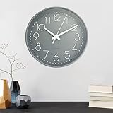 Diompirux 8 Zoll/20 cm Wanduhr, Verwenden Sie verbesserte Bewegung, Still und kein tickendes Geräusch, Länge des Zeigers im Goldenen Schnitt, gut lesbar, für Zuhause, Schule, Büro, Bibliothek…