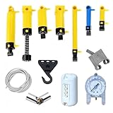 Technik Pneumatik Kit, 13pcs Technic Hydraulikteile Pneumatik Zylinder Ersatzteile Set mit Luftpumpe Schalter Schlauch Luftdruckmesser Gastank, Kompatibel mit Große Marke