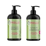 Mielle Rosmarin-Minze, mit Biotin angereichert, Haarwachstumsprodukte für stärkeres und gesünderes Haar, Shampoo und Conditioner, Styling-Set, 2 Stück