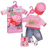 BABY born Snack Shop Outfit 43cm, Outfit mit Cap, Schuhen und Rucksack für 43cm Puppen, 835944 Zapf Creation