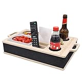INEXTERIOR CouchBar - PERSONALISIERBAR - handgefertigt in Deutschland - zwei Snackschalen, Organizer und Flaschenhalter - Couchbutler couchorganizer Sofaorganizer Sofaablage Tablett Couchbutler
