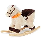 Bieco Plüsch Schaukeltier Pferd 73,5x33,5x53cm | Schaukelpferd Baby | Schaukeltier Kinderschaukel Indoor | Wippe Schaukelpferd ab 1 Jahr | Baby Spielzeug ab 9 Monate