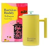 BaristasBuddy Kaffeebereiter für Kaffeepresse, bunt, Retro, stilvoll, isoliert, groß, 4 Tassen, Gelb