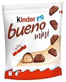 kinder bueno Mini – Schokoriegel mit knuspriger Waffel, feiner Milch-Haselnuss-Creme und zarter Vollmilchschokolade – Snack für unterwegs – 1 Beutel mit einzeln verpackten Mini Riegeln (1 x 108 g)