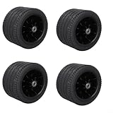 HpLive 7 Zoll Ersatzrad mit Doppellager für Faltbaren Bollerwagen, Allrad-Geländereifen, 360° Drehbar, Hochbelastbar bis 250 kg(4pcs)