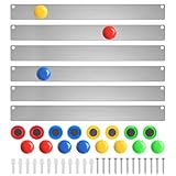 Magnettafel Memotafel, 6 Stück Silber Selbstklebend Magnetleisten, Magnettafel Klein mit 16 Starke Magnete, 30 x 2.6cm für Büro, Kühlschrank, Küche, Fotowand