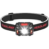 Winzwon USB Wiederaufladbare LED Stirnlampe Kopflampe mit Rotlicht, Wasserdicht Leichtgewichts Mini Stirnlampen für Kinder, Outdoor, Laufen, Joggen, Hundespaziergang, Angeln, Notfall, Campen