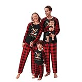 Weihnachtspyjama Paare Familie Set Chrismas Feiertag Hirsch Kostüm Langarm Pyjama Set Fun Nachtwäsche Winter Warme Hausanzug Outfits für Kinder Erwachsene Weihnachten Pyjamas Nachthemd Nachtwäsche