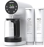 Ecoviva Auftisch Osmoseanlage, Trinkwasser Umkehrosmoseanlage mit 5-stufige Filtration, Echtzeit-TDS-Monitor, 3:1 Rein zu Abfluss, Mobil Umkehrosmose Wasserfilter Null-Installation WP-RO-200G Weiß