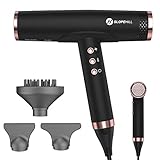 slopehill Ionen Haartrockner, 110,000RPM Bürstenloser Motor Schnelles Trocknen Föhn mit Magnetischer Diffusor, Wenig Lärm/Biokeramische Technologie, für Zuhause, Reisen, Salon (Mattschwarz) 2