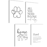 Moderne Hund Wandbilder Poster Set Bilder Wanddeko Wohnzimmer Deko Schlafzimmer Fotowand Bild für die Küche Aesthetic Poster (Hund)
