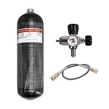 TUXING 4500 psi Kohlefaser-Lufttank 6,8 l (leere Flasche) & PCP-Paintball-Füllstation mit Druckmessventil, Tauchflasche, PCP-Tank mit Reglermanometer für PCP-Spiele