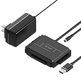 Alxum IDE und SATA Adapter, USB 3.0 Festplatten Konverter mit Netzschalter für 2.5 und 3.5 Zoll HDD oder SSD, CD-ROM, CD-RW, DVD-RW Laufwerke