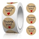 Thank You Sticker, 500 Stk Thank You Aufkleber Danke Dankeschön Rund Sticker Selbstklebend Rolle für Geschenktüten Deko Verpackung