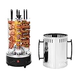 Elektrische Drehgrillmaschine, Döner-Vertikal-Multigrill mit 6 Schaschlikspieße, Gyrosgrill für Fettfreies Grillen zuhause, Perfekt für Gyros, Kebab & mehr