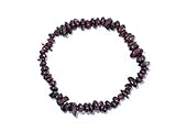 Taddart Minerals - Dunkelrot Braunes Splitter Armband aus dem natürlichen Edelstein Granat auf elastischem Nylonfaden aufgezogen - handgefertigt