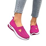 RuFengz schuhe breite füße damen, Orthopädische Schuhe Damen Sommer Weite H Walkingschuhe Gesundheitsschuhe Leicht Hallux Valgus Atmungsaktive Sommerschuhe Sneaker Bequeme Outdoor Turnschuhe Rosa 39