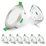 ALUSSO LED Einbaustrahler 230V IP44, 4W Dimmbar LED Spots 230V Deckenspots Einbauleuchten 55-68mm Lochmaß, 30mm Spots Deckenleuchte, Warmweiß 3000K Neutralweiß 4000K Kaltweiß 6500K für Küche, 6er Set
