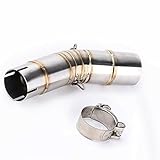 Schalldämpfer Motorrad Für Suzuki Für GSX250R Für GSX 250R Für GSX250 Auspuffanlage Mittelrohr Verbinden Mittelrohr Escape Ohne Schalldämpfer Slip On Motorrad Endschalldämpfer(Farbe:B)